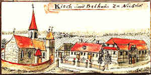 Kirch und Bethaus zu Niebus - Koci i zbr, widok oglny
